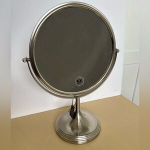 Brushed Silver 5X Magnification Vanity Mirror - Home Bath